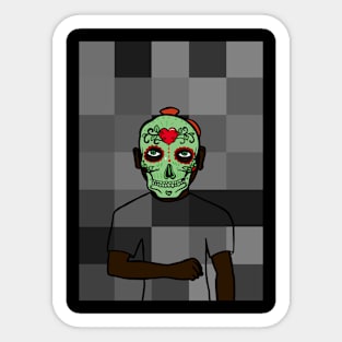 Exclusive MaleMask NFT - MexicanEye Color and GreenSkin on TeePublic Sticker